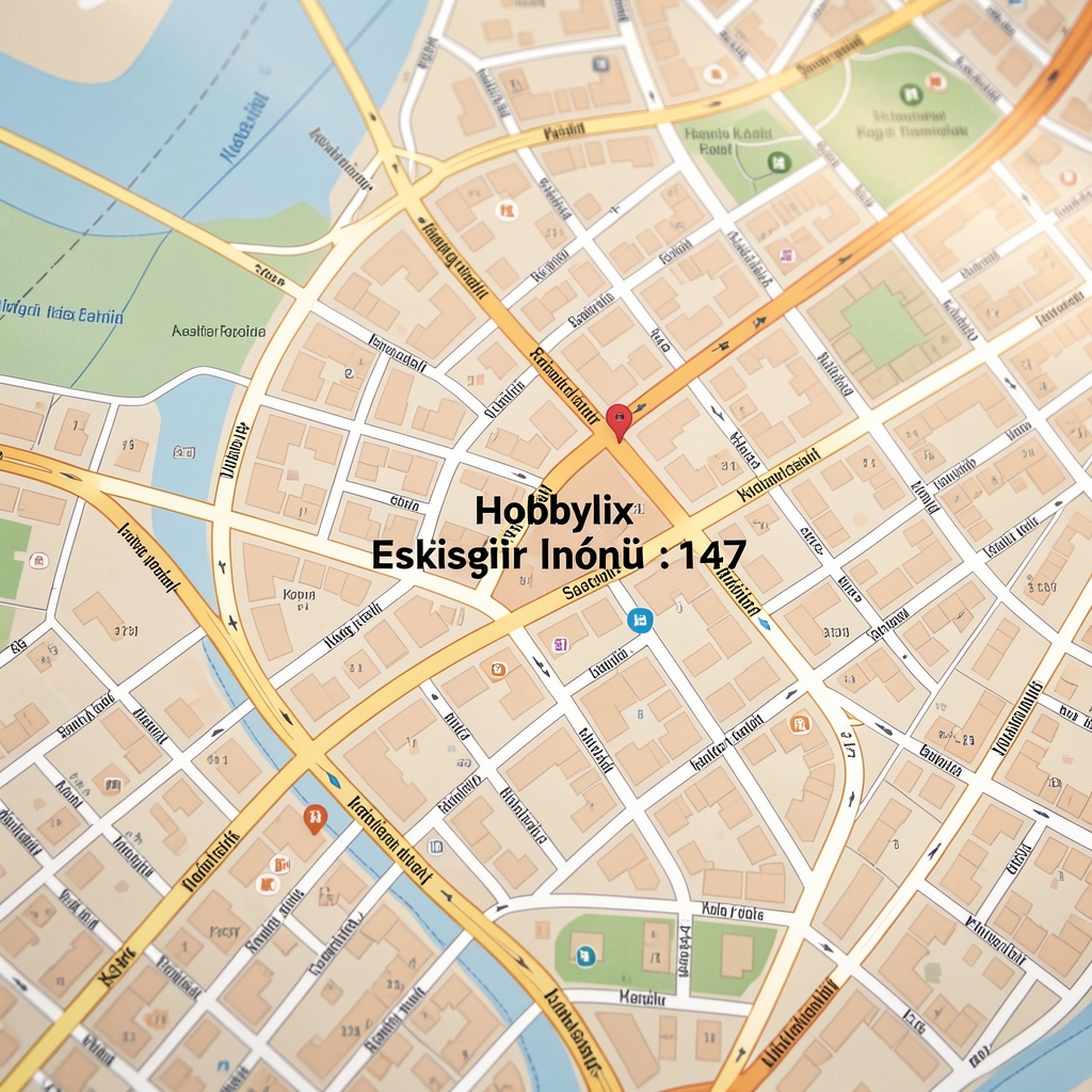 Hobbylix mağazasının Eskişehir Cumhuriyet Mahallesi İnönü Caddesi No:147 adresini gösteren harita görünümü