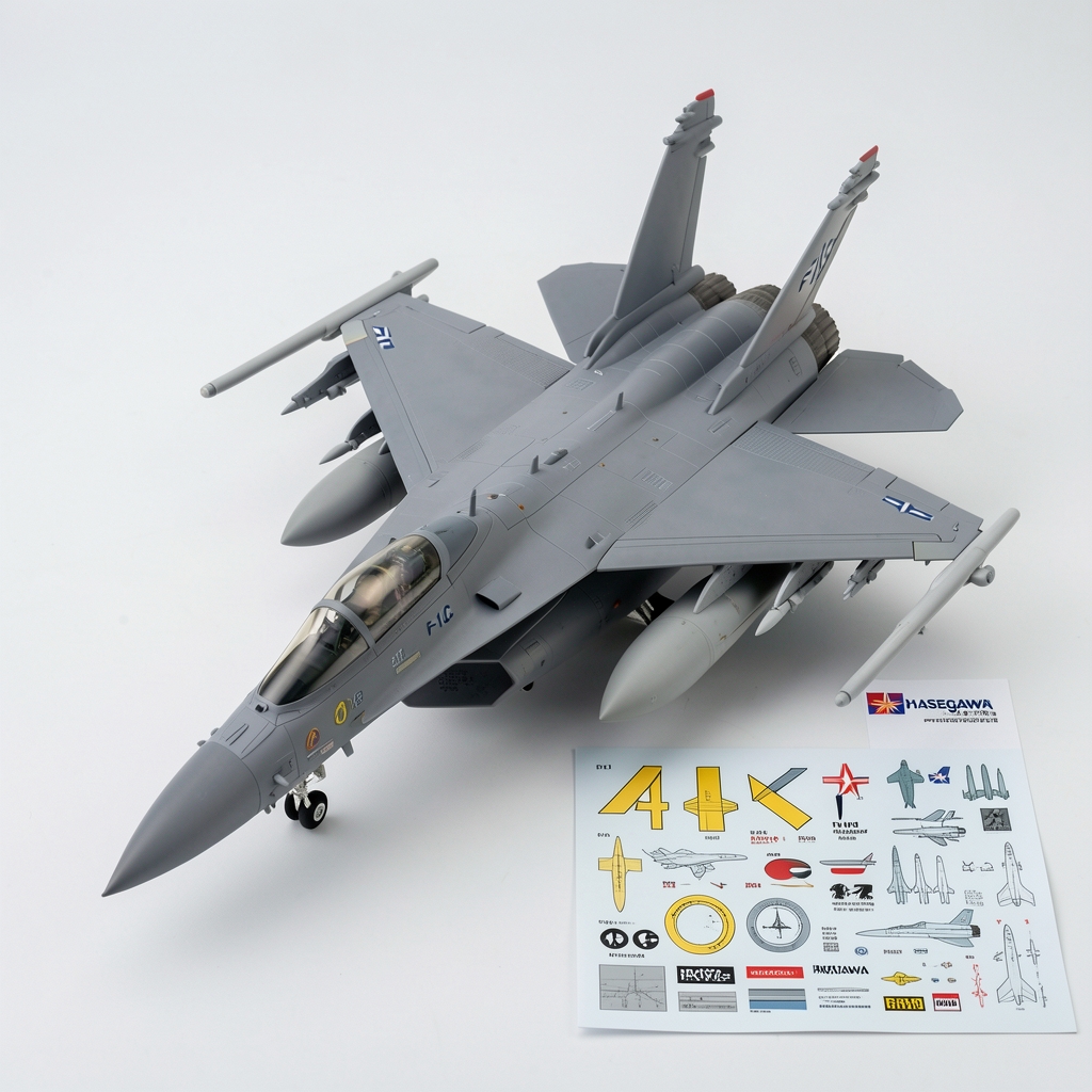 Hasegawa F-16C Fighting Falcon jet uçak modeli 1:72 ölçek plastik kit dekaller dahil