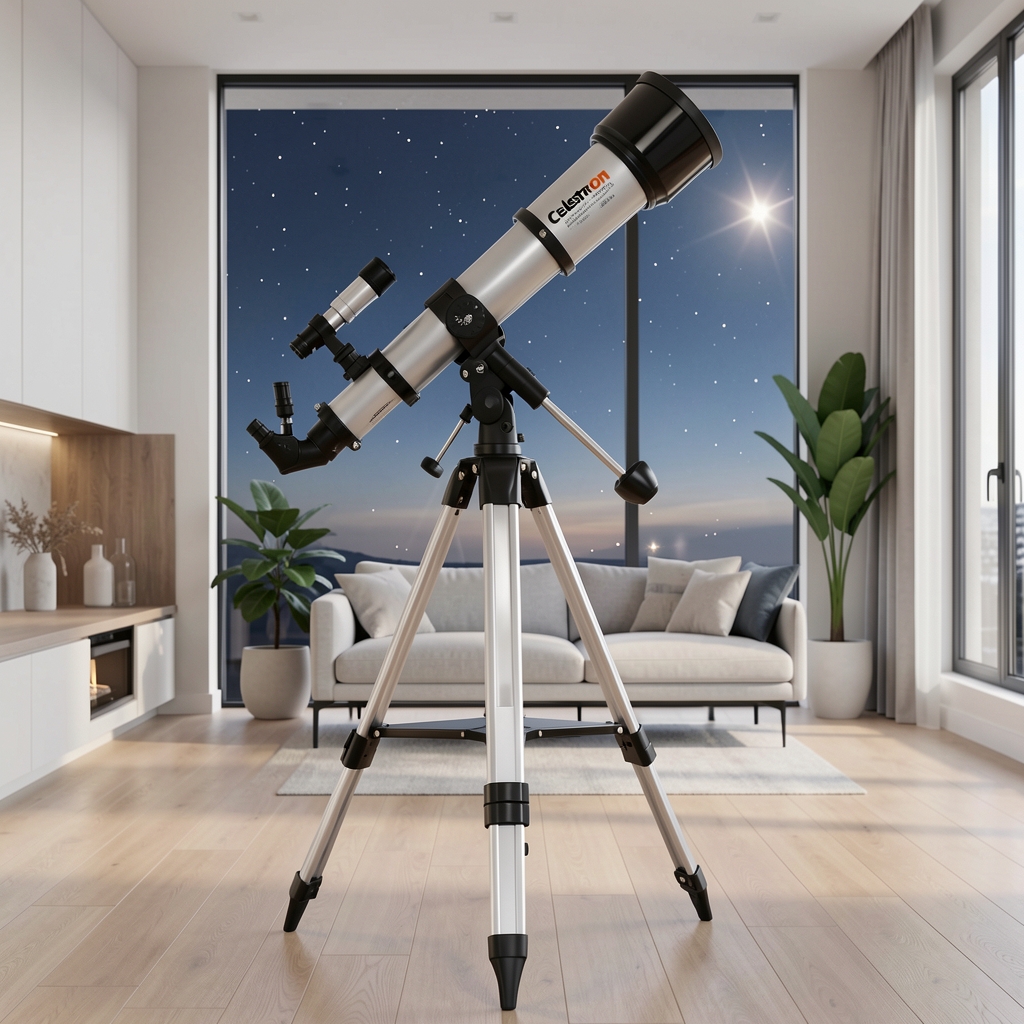 Celestron çocuklar için başlangıç teleskobu 76mm reflektör ayarlanabilir tripod gece gökyüzü gözlem seti